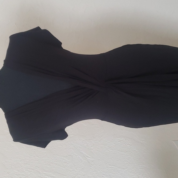 Black faux wrap dress - Picture 2 of 3